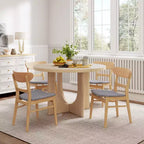 Sedie da pranzo Isador in tessuto imbottito con struttura in legno, stile moderno di metà secolo (Set di 2)