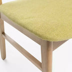 Sedie da pranzo Isador in tessuto imbottito con struttura in legno, stile moderno di metà secolo (Set di 2)