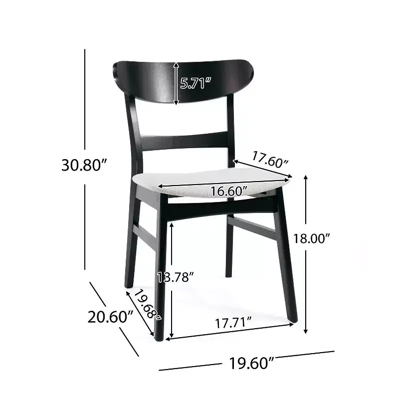 Sedie da pranzo Isador in tessuto imbottito con struttura in legno, stile moderno di metà secolo (Set di 2)