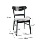Sedie da pranzo Isador in tessuto imbottito con struttura in legno, stile moderno di metà secolo (Set di 2)