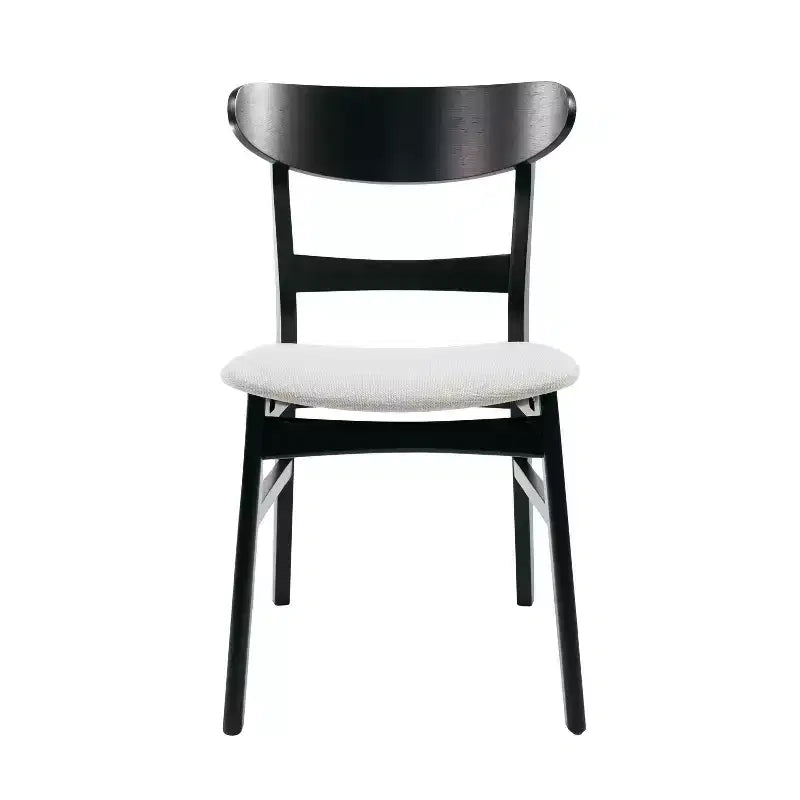 Sedie da pranzo Isador in tessuto imbottito con struttura in legno, stile moderno di metà secolo (Set di 2)