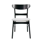 Sedie da pranzo Isador in tessuto imbottito con struttura in legno, stile moderno di metà secolo (Set di 2)