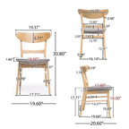 Sedie da pranzo Isador in tessuto imbottito con struttura in legno, stile moderno di metà secolo (Set di 2)