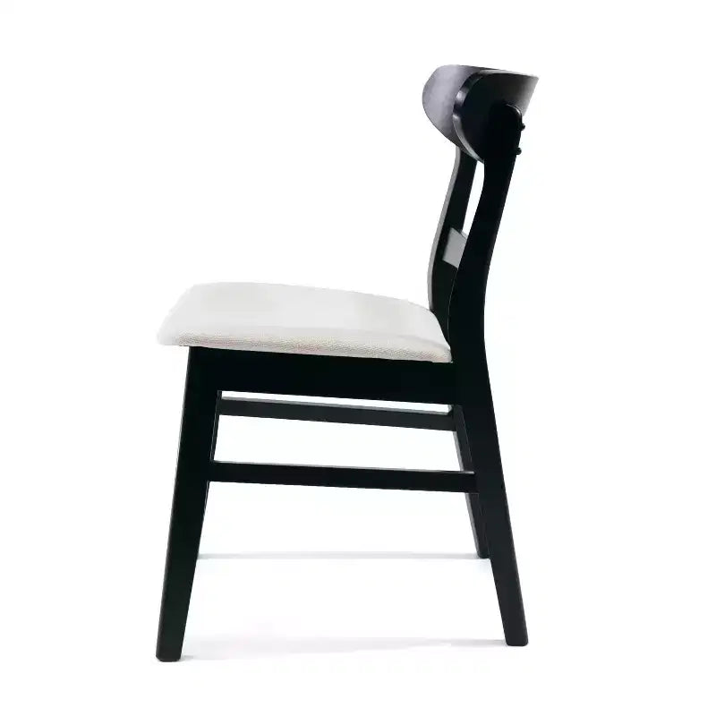 Sedie da pranzo Isador in tessuto imbottito con struttura in legno, stile moderno di metà secolo (Set di 2)