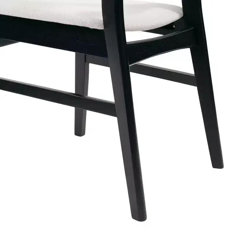 Sedie da pranzo Isador in tessuto imbottito con struttura in legno, stile moderno di metà secolo (Set di 2)