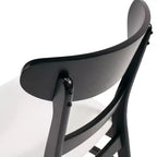 Sedie da pranzo Isador in tessuto imbottito con struttura in legno, stile moderno di metà secolo (Set di 2)
