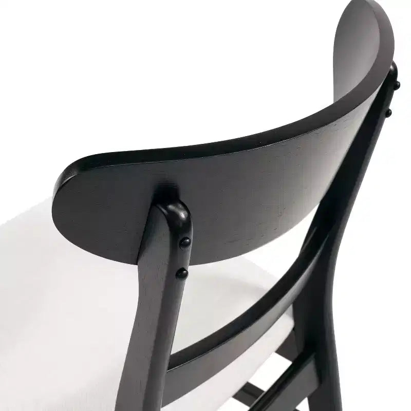 Sedie da pranzo Isador in tessuto imbottito con struttura in legno, stile moderno di metà secolo (Set di 2)