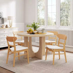 Sedie da pranzo Isador in tessuto imbottito con struttura in legno, stile moderno di metà secolo (Set di 2)