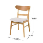 Sedie da pranzo Isador in tessuto imbottito con struttura in legno, stile moderno di metà secolo (Set di 2)