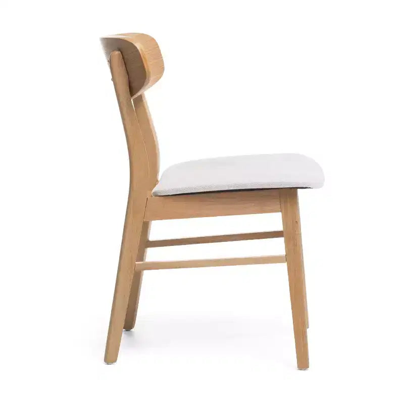 Sedie da pranzo Isador in tessuto imbottito con struttura in legno, stile moderno di metà secolo (Set di 2)