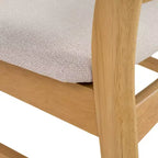 Sedie da pranzo Isador in tessuto imbottito con struttura in legno, stile moderno di metà secolo (Set di 2)