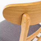 Sedie da pranzo Isador in tessuto imbottito con struttura in legno, stile moderno di metà secolo (Set di 2)