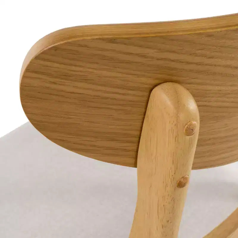 Sedie da pranzo Isador in tessuto imbottito con struttura in legno, stile moderno di metà secolo (Set di 2)