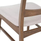 Sedie da pranzo Isador in tessuto imbottito con struttura in legno, stile moderno di metà secolo (Set di 2)