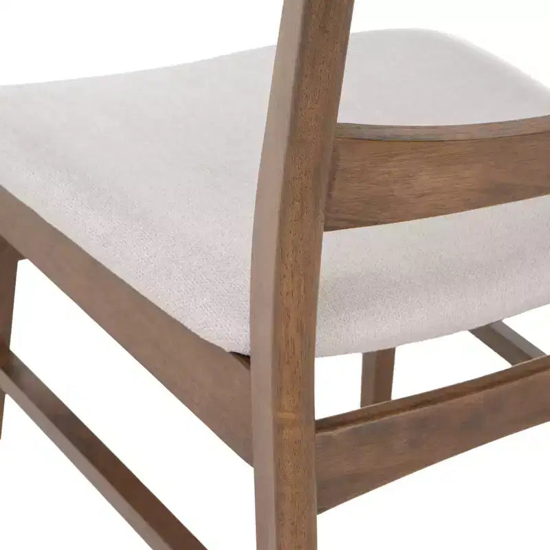 Sedie da pranzo Isador in tessuto imbottito con struttura in legno, stile moderno di metà secolo (Set di 2)