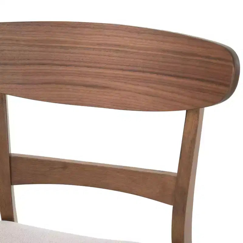 Sedie da pranzo Isador in tessuto imbottito con struttura in legno, stile moderno di metà secolo (Set di 2)