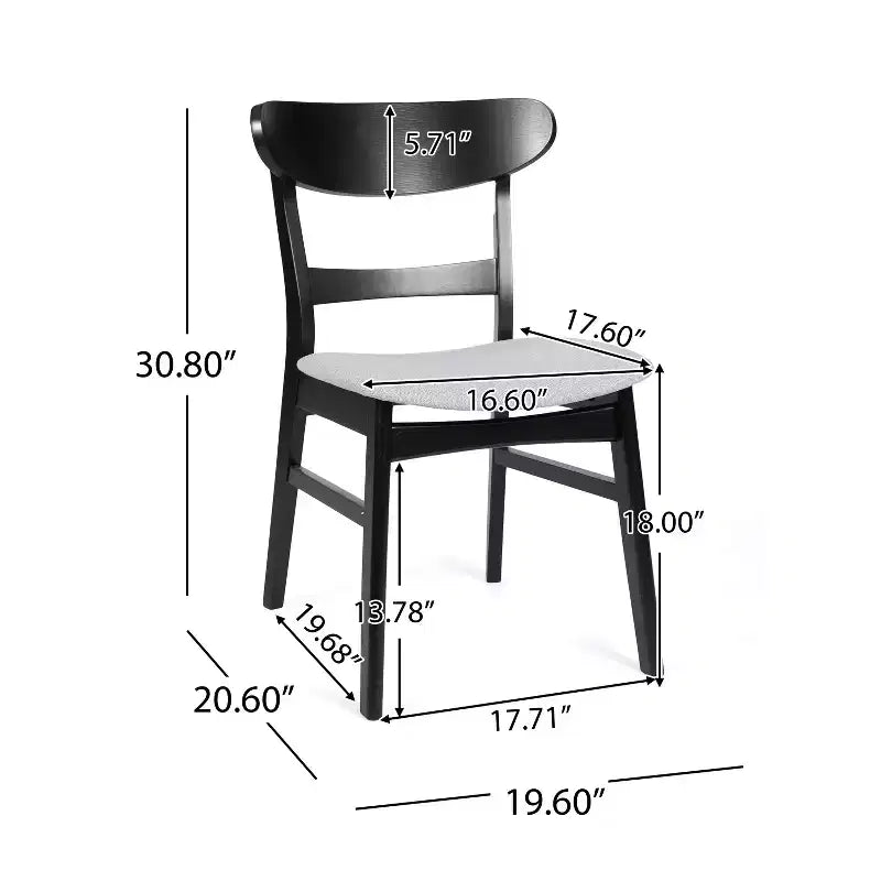 Sedie da pranzo Isador in tessuto imbottito con struttura in legno, stile moderno di metà secolo (Set di 2)