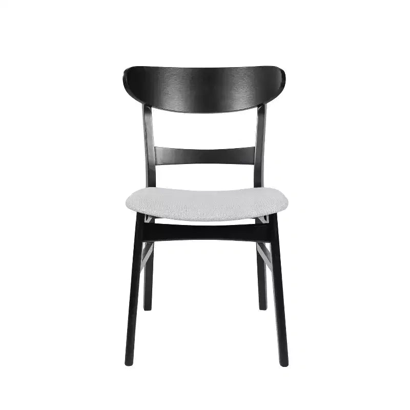 Sedie da pranzo Isador in tessuto imbottito con struttura in legno, stile moderno di metà secolo (Set di 2)