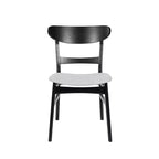 Sedie da pranzo Isador in tessuto imbottito con struttura in legno, stile moderno di metà secolo (Set di 2)