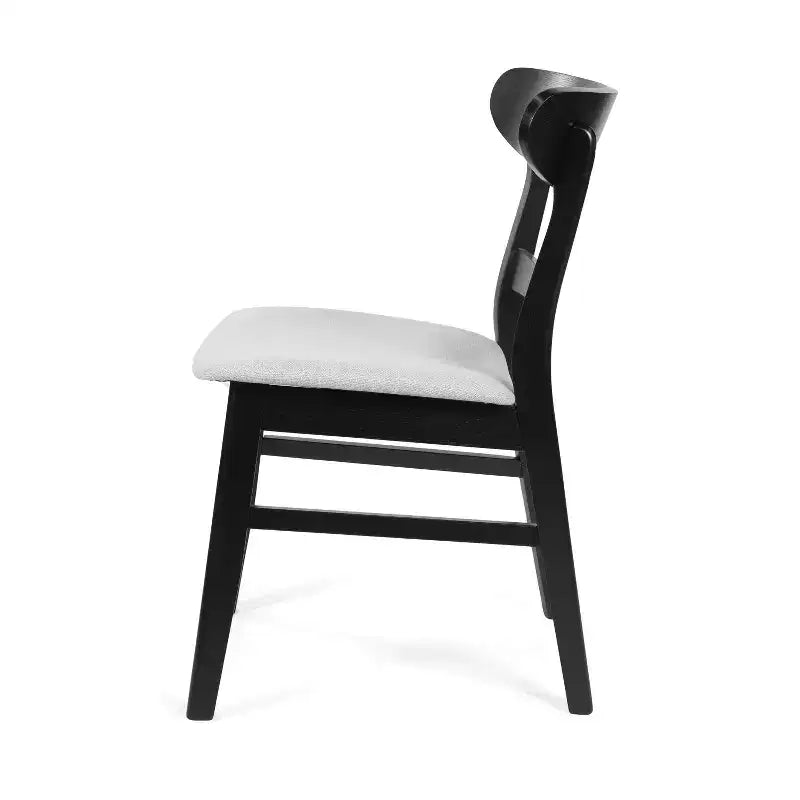 Sedie da pranzo Isador in tessuto imbottito con struttura in legno, stile moderno di metà secolo (Set di 2)