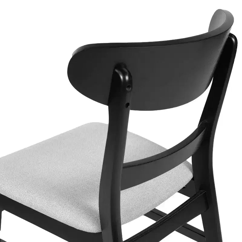 Sedie da pranzo Isador in tessuto imbottito con struttura in legno, stile moderno di metà secolo (Set di 2)