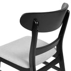Sedie da pranzo Isador in tessuto imbottito con struttura in legno, stile moderno di metà secolo (Set di 2)