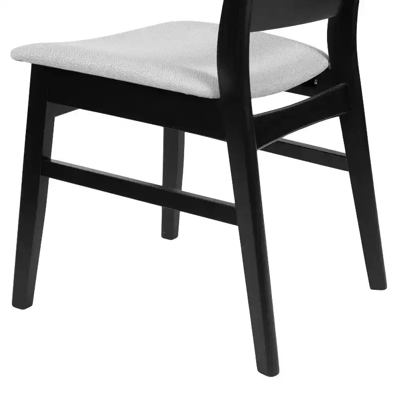 Sedie da pranzo Isador in tessuto imbottito con struttura in legno, stile moderno di metà secolo (Set di 2)