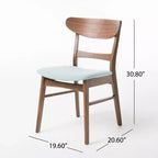 Sedie da pranzo Isador in tessuto imbottito con struttura in legno, stile moderno di metà secolo (Set di 2)