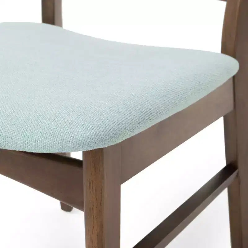 Sedie da pranzo Isador in tessuto imbottito con struttura in legno, stile moderno di metà secolo (Set di 2)