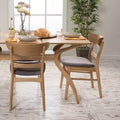 GDFStudio Isador Mid Century Modern Fabric Upholstered Wood Dining Chairs (Set of 2)