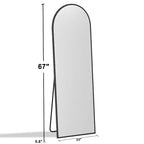 Specchio a figura intera classico con cornice in legno e arco ad angolo retto