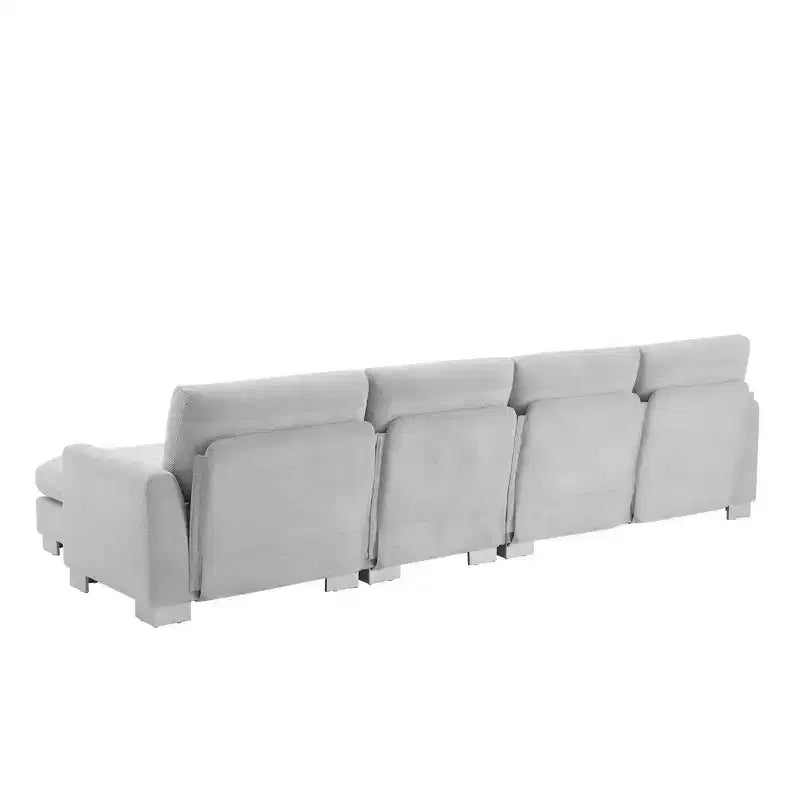 Divano componibile moderno di grandi dimensioni, divano di lusso a L con chaise longue e 2 cuscini