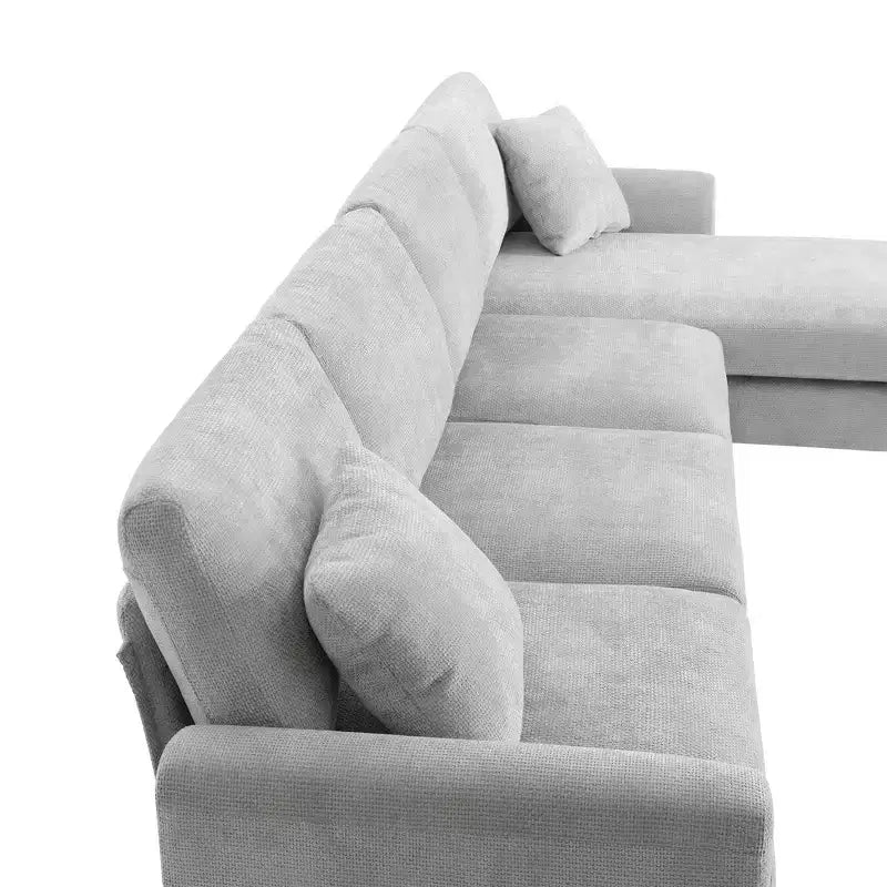 Divano componibile moderno di grandi dimensioni, divano di lusso a L con chaise longue e 2 cuscini