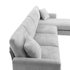 Divano componibile moderno di grandi dimensioni, divano di lusso a L con chaise longue e 2 cuscini