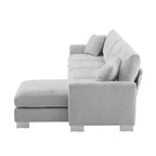 Divano componibile moderno di grandi dimensioni, divano di lusso a L con chaise longue e 2 cuscini