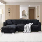 Divano componibile moderno di grandi dimensioni, divano di lusso a L con chaise longue e 2 cuscini