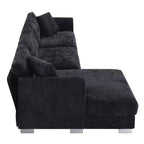 Divano componibile moderno di grandi dimensioni, divano di lusso a L con chaise longue e 2 cuscini