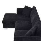 Divano componibile moderno di grandi dimensioni, divano di lusso a L con chaise longue e 2 cuscini