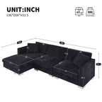 Divano componibile moderno di grandi dimensioni, divano di lusso a L con chaise longue e 2 cuscini