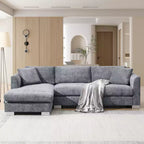 Divano componibile moderno di grandi dimensioni, divano di lusso a L con chaise longue e 2 cuscini