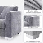 Divano componibile moderno di grandi dimensioni, divano di lusso a L con chaise longue e 2 cuscini