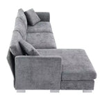 Divano componibile moderno di grandi dimensioni, divano di lusso a L con chaise longue e 2 cuscini