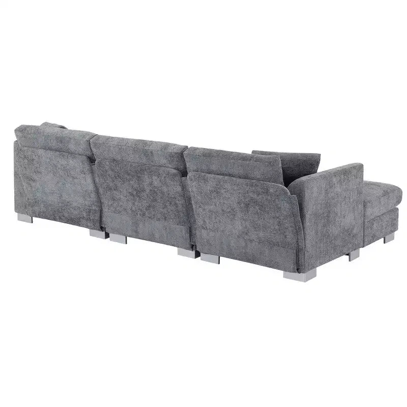 Divano componibile moderno di grandi dimensioni, divano di lusso a L con chaise longue e 2 cuscini