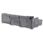 Divano componibile moderno di grandi dimensioni, divano di lusso a L con chaise longue e 2 cuscini