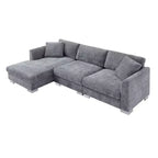 Divano componibile moderno di grandi dimensioni, divano di lusso a L con chaise longue e 2 cuscini