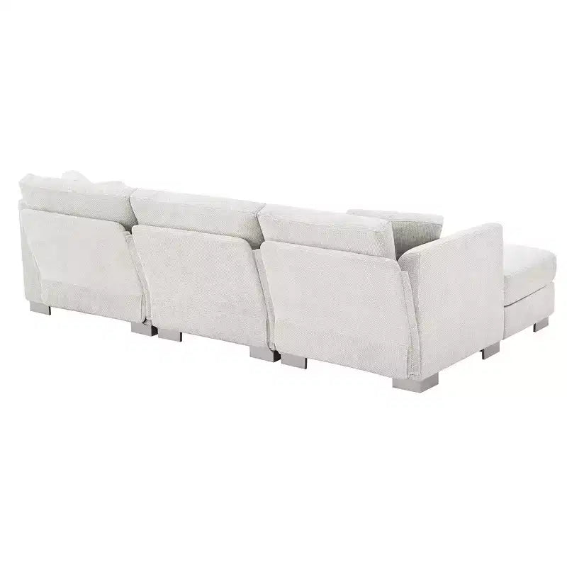 Divano componibile moderno di grandi dimensioni, divano di lusso a L con chaise longue e 2 cuscini
