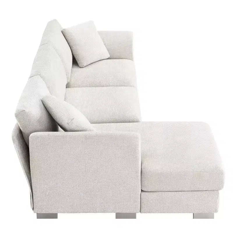 Divano componibile moderno di grandi dimensioni, divano di lusso a L con chaise longue e 2 cuscini