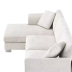 Divano componibile moderno di grandi dimensioni, divano di lusso a L con chaise longue e 2 cuscini