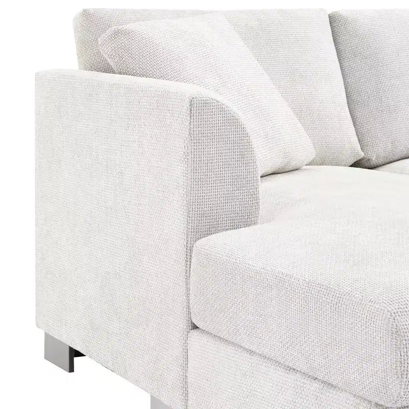 Divano componibile moderno di grandi dimensioni, divano di lusso a L con chaise longue e 2 cuscini