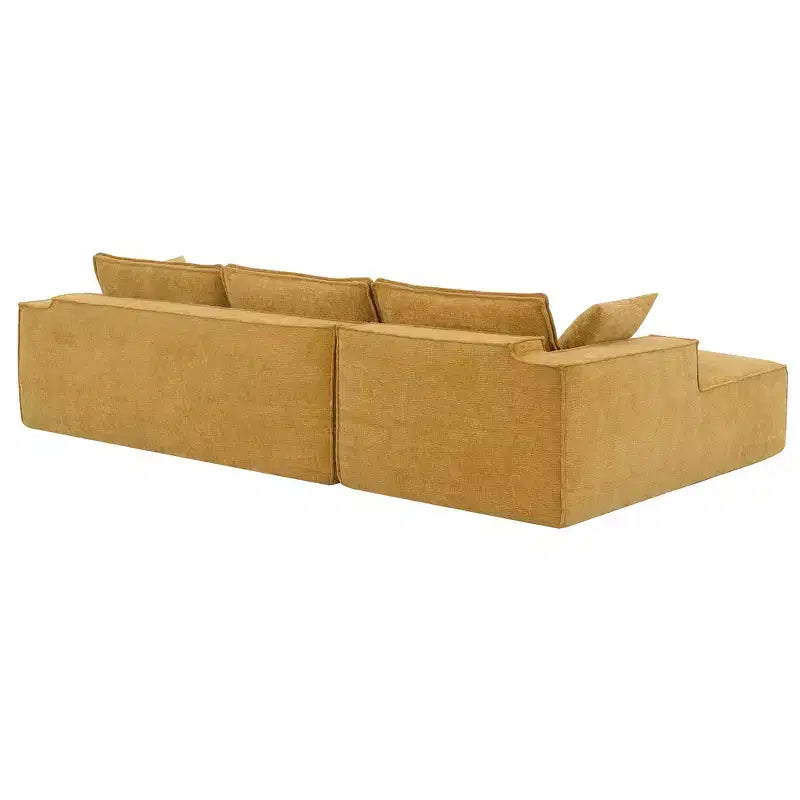 Divano componibile moderno di grandi dimensioni, divano di lusso a L con chaise longue e 2 cuscini